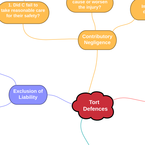 Tort Law: Defences Mind Map