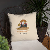 Attorney at Aww Lawyer Dog Solid Throw Pillow